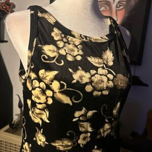 Vintage Charlotte Russe Velvet Velour Floral Body Con Dress